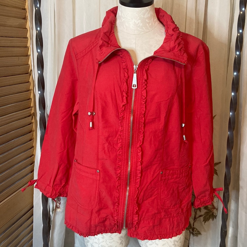 Live A Little L.A.L. Red ruffled jacket size L